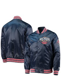 STARTE R Navy New Orleans Pelicans The Diamond Classic Satin Full Snap Jacket At Nordstrom