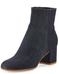 Gianvito Rossi 60mm Block Heel Ankle Boot Blue