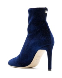 Giuseppe Zanotti Design Glittered Velvet Ankle Boots
