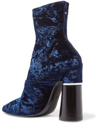 3.1 Phillip Lim Kyoto Velvet Ankle Boots Midnight Blue