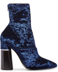 3.1 Phillip Lim Kyoto Velvet Ankle Boots Midnight Blue