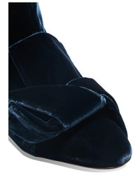 No.21 No 21 Knotted Velvet Ankle Boots Navy