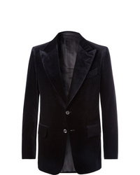 Tom Ford Midnight Blue Shelton Slim Fit Velvet Suit Jacket