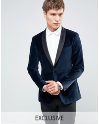 Number Eight Savile Row Velvet Skinny Tuxedo Jacket With Satin Lapel
