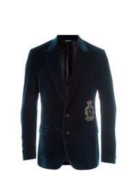 Dolce & Gabbana Velvet Blazer Blue