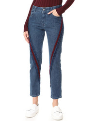Stella McCartney The Boyfriend Velvet Ribbon Detail Jeans