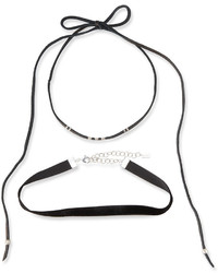 Chan Luu Two Piece Leather Velvet Choker Necklace Set
