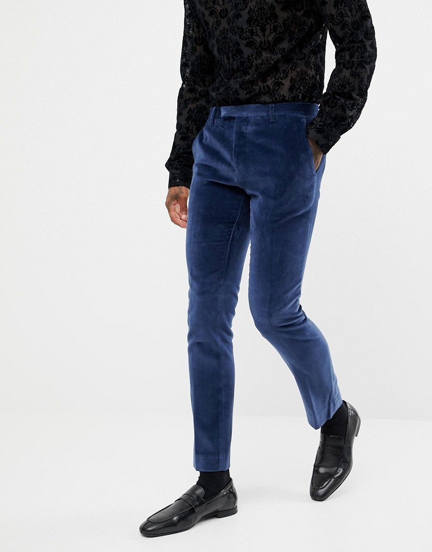 Twisted Tailor Super Skinny Suit Trouser In Navy Velvet, $29 | Asos ...