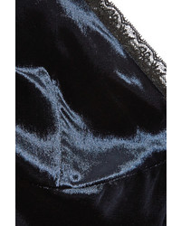 Prada Lace Trimmed Velvet Dress Navy