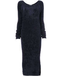 Helmut Lang Velvet Style Ribbed Dress