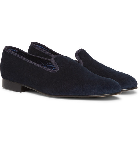 George Cleverley Albert Velvet Slippers, $283 | MR PORTER | Lookastic