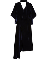 Roland Mouret Meyers Asymmetric Velvet Midi Dress