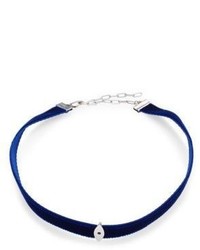 Navy Velvet Necklace
