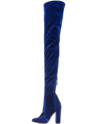 Aquazzura Velvet 105mm Thigh High Boot Midnight
