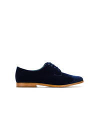 Navy Velvet Oxford Shoes