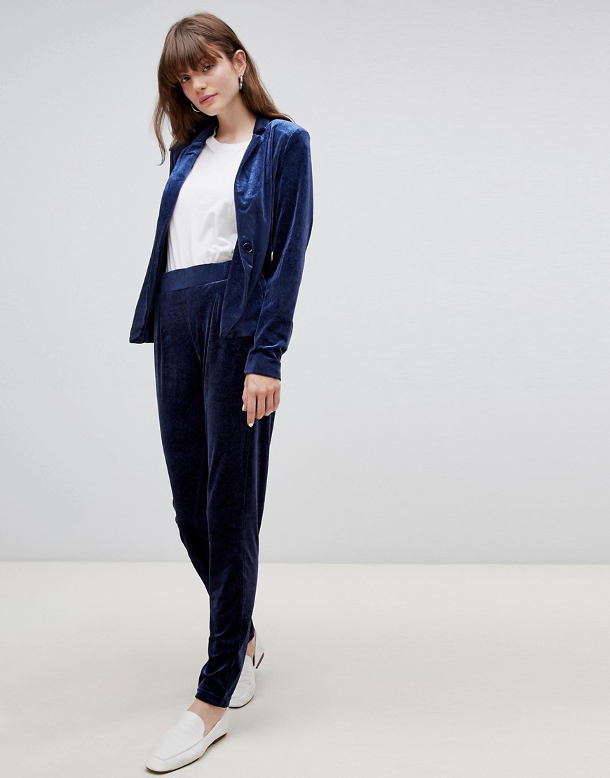 Blue smooth velvet flared trousers – Barbara Bui E-store