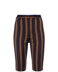 Navy Vertical Striped Bermuda Shorts