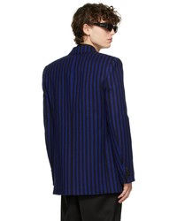 Saint Laurent Black Blue Stripe Blazer