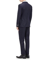 Officine Generale Chalk Striped Flannel Sportcoat Blue Size 52 E