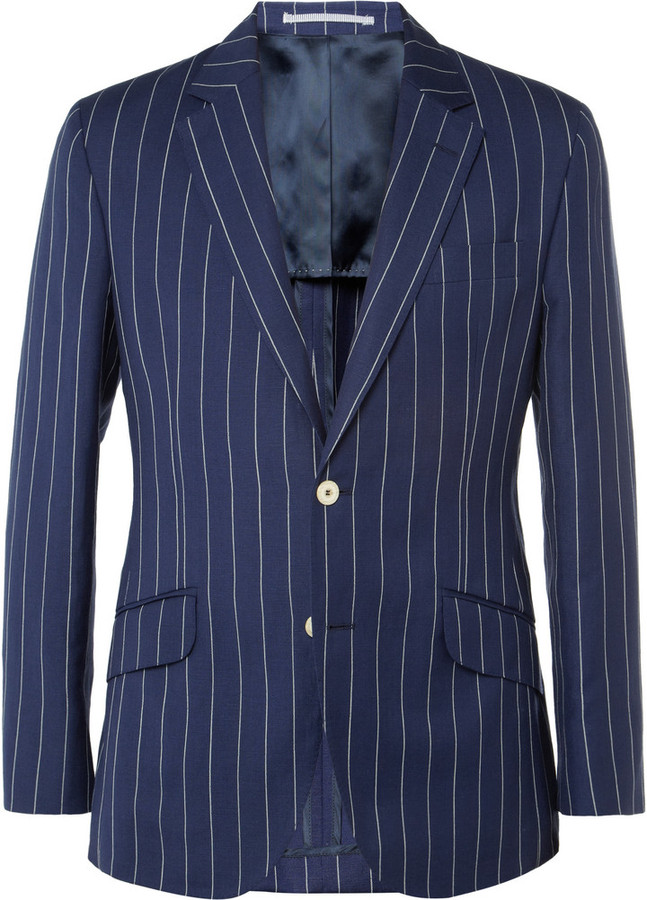 Hackett Slim Fit Striped Linen And Wool Blend Blazer | Where to buy ...
