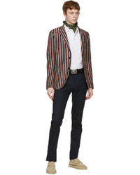 Etro Navy Armure Weave Blazer