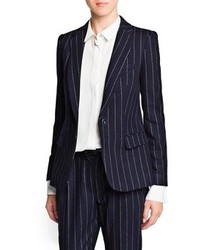 Mango Outlet Pinstripe Wool Blend Suit Blazer