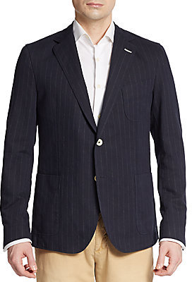 Gant Pinstripe Cotton Linen Blazer, $595 | Off 5th | Lookastic