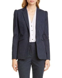 Tailored by Rebecca Taylor Pinstripe Puff Sleeve Jacket