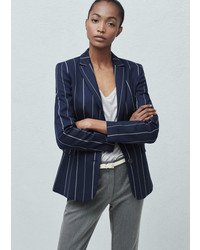 Mango Outlet Pinstripe Suit Blazer