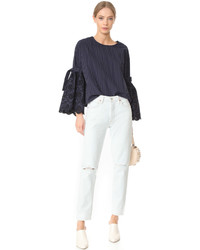 Sea Belted Bell Sleeve Top