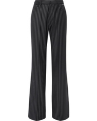 Navy Vertical Striped Cashmere Dress Pants