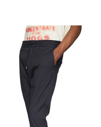 Hugo Blue Pinstripe Zander Trousers