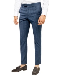Topman Felix Pinstripe Crop Super Skinny Trousers