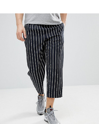 Reclaimed Vintage Inspired Cropped Relaxed Trouser In Stripe