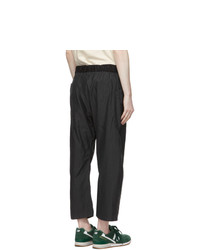 tss Navy Pinstripe Loose Cropped Trousers