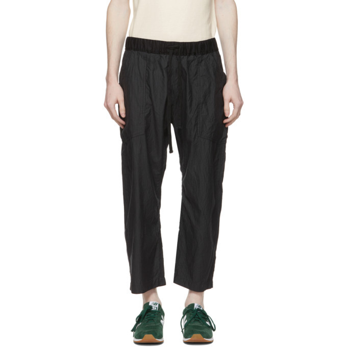 tss Navy Pinstripe Loose Cropped Trousers, $332 | SSENSE | Lookastic