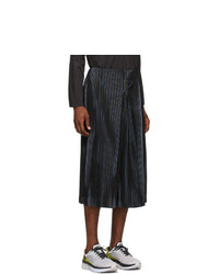 Homme Plissé Issey Miyake Navy Pleats Tailored Trousers