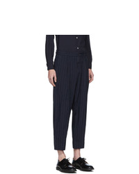 Comme des Garcons Homme Deux Navy Textured Dobby Trousers