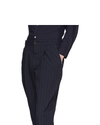 Comme des Garcons Homme Deux Navy Textured Dobby Trousers