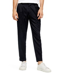 Topman Pinstripe Tapered Trousers