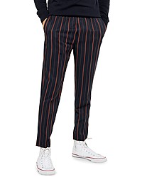 Topman Ram Stripe Slim Fit Elastic Waist Pants