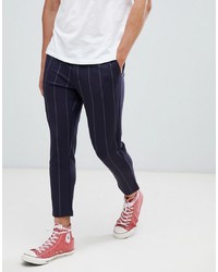 ONLY & SONS Slim Cropped Trousers In Stripe