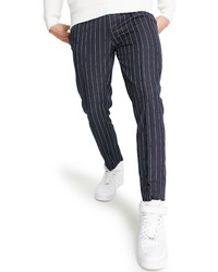 ASOS DESIGN Stripe Tapered Joggers In Navy At Nordstrom