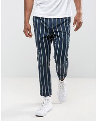 ASOS DESIGN Tapered Smart Trousers In Stripe