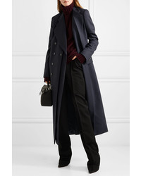 Stella McCartney Double Breasted Pinstriped Wool Blend Coat