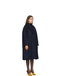 Nina Ricci Navy Wool Pinstripe Coat