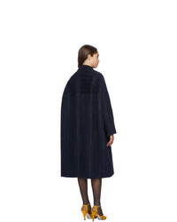Nina Ricci Navy Wool Pinstripe Coat