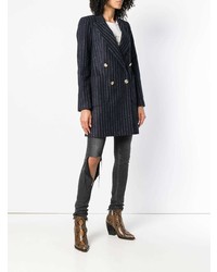 Forte Dei Marmi Couture Striped Double Breasted Coat