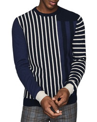 Reiss Andy Mixed Stripe Crewneck Sweater
