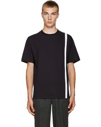 Navy Vertical Striped Crew-neck T-shirt